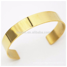 Logo personalizado de acero inoxidable simple pulsera de pun ¢ o de oro en blanco para hombres y mujeres